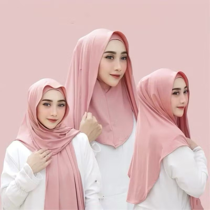 PASMINA INNER OVAL TUTUP LEHER/ PASMINA OVAL INSTAN TUTUP LEHER HIJAB JILBAB KHIMAR KERUDUNG BERGO I