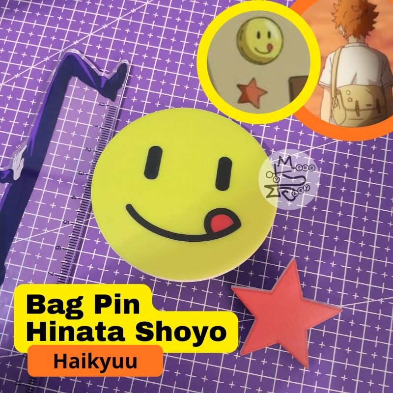 Bross/Pin Tas Hinata Shoyo Haikyuu Hinata Shoyo Bag