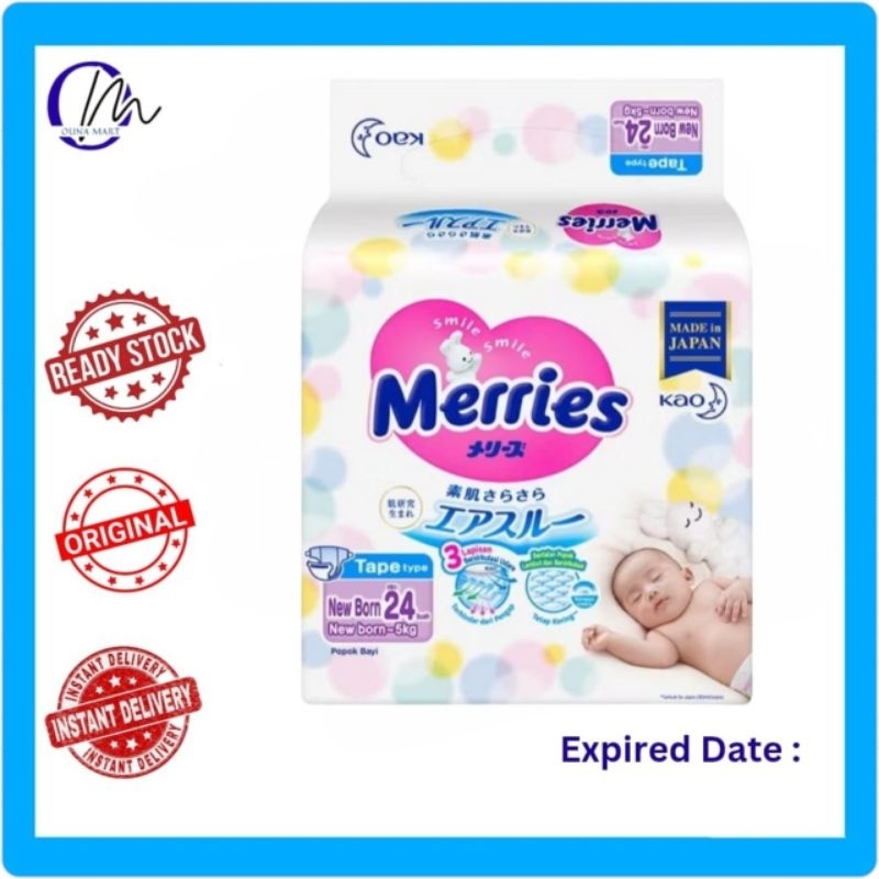 MERRIES PREMIUM NB24 TAPE / POPOK PREMIUM NEW BORN