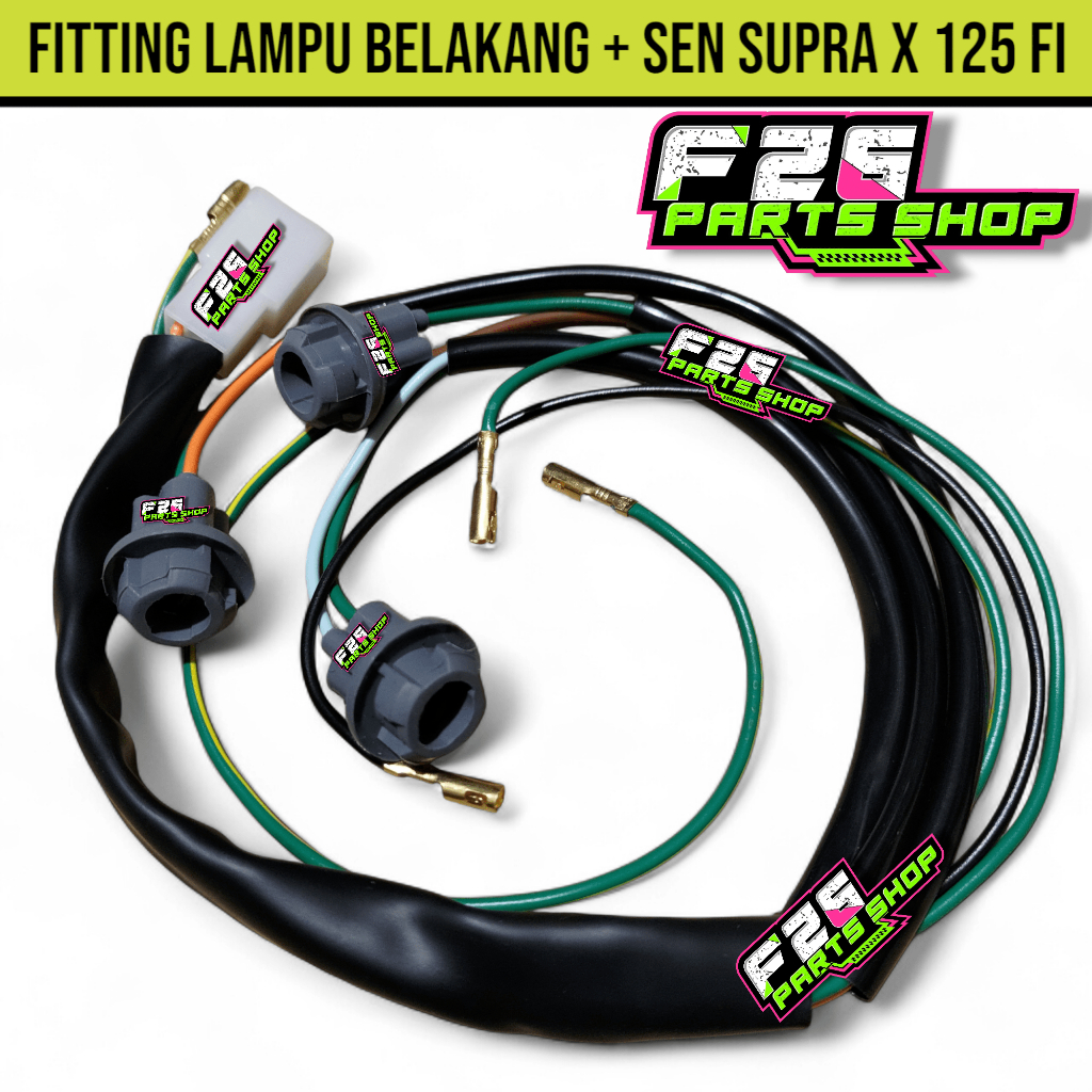 Kabel Fitting Lampu Belakang + Sein Senja Supra X 125 Fi Soket Fiting Stop Sein Set Komplit Assy Hon