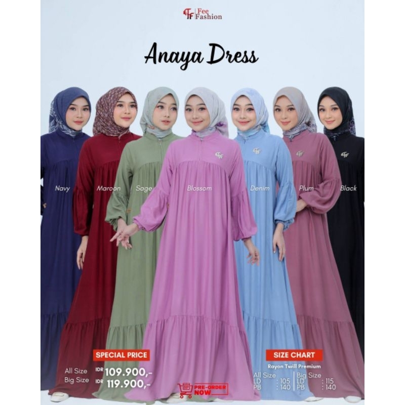 ANAYA DRESS FEE FASHION GAMIS RAYON TWILL ADEM MURAH
