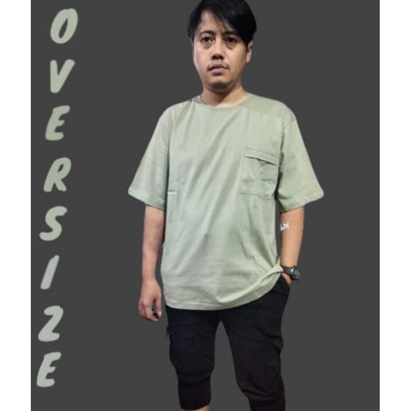 Origi-Kaos Polos Pocket Pria Kaos Oversize Pendek Cotton Combed 24s