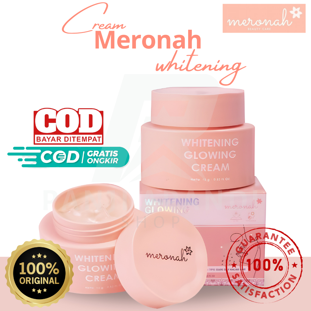 Meronah Whitening Glowing Cream 2in1 - Pemutih Wajah & Glowing BPOM, Pencerah Flek & Bekas Jerawat