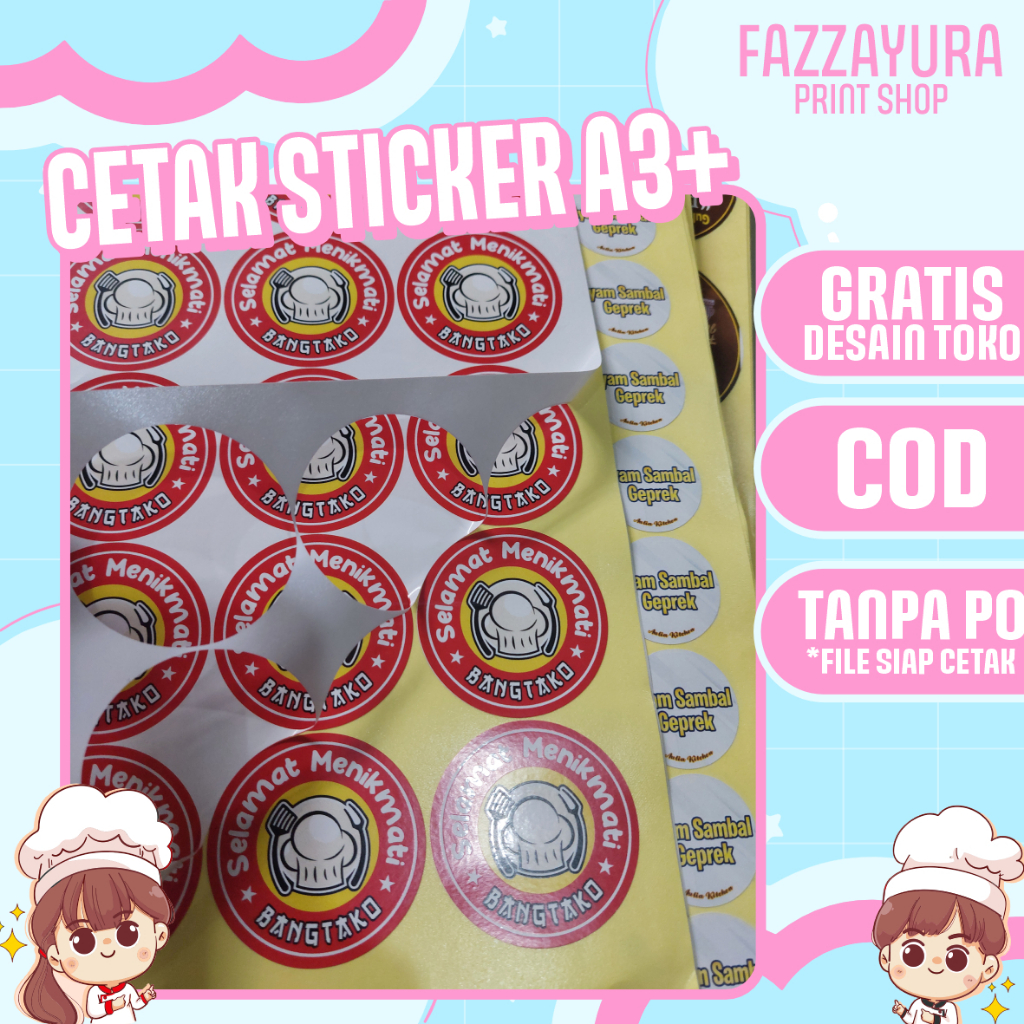 

[SEHARI JADI FILE SIAP CETAK] CETAK STICKER CROMO A3+ | Desain gratis