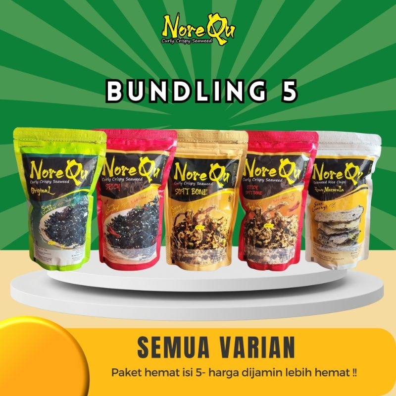 

PAKET PROMO NOREQU CRISPY SEAWEED - BUNDLING 5 PCS