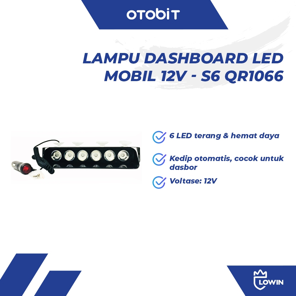 Lampu Dashboard LED Mobil 12V 6 Mata | Lampu Kedip Dashboard S6 QR1066