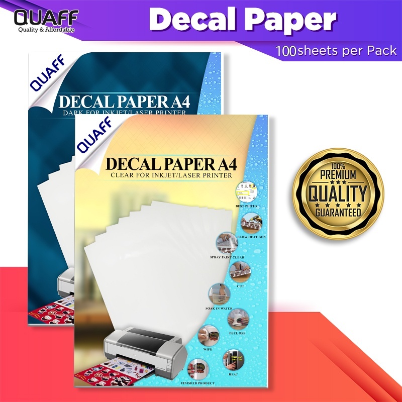 

Light and Dark Decal Paper for Inkjet Printer A4 (100 pcs per pack)