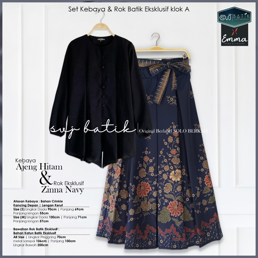 Viral  Setelan Kebaya Hitam Dan Rok Batik Klok A Katalog 1