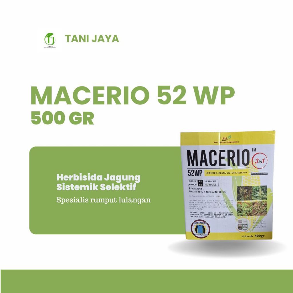 Macerio 52 WP Herbisida Jagung Sistemik Selektif 500gr