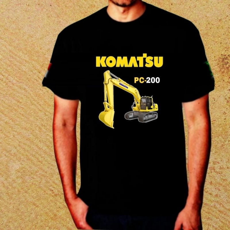 Baju kaos excavator Komatsu pc200 sablon DTF