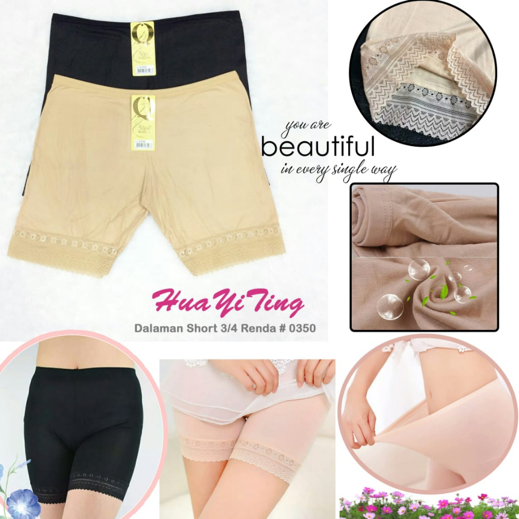 SHORT PANTS HUAYITING Rok Dalaman Wanita Pendek STRIT WANITA PENDEK