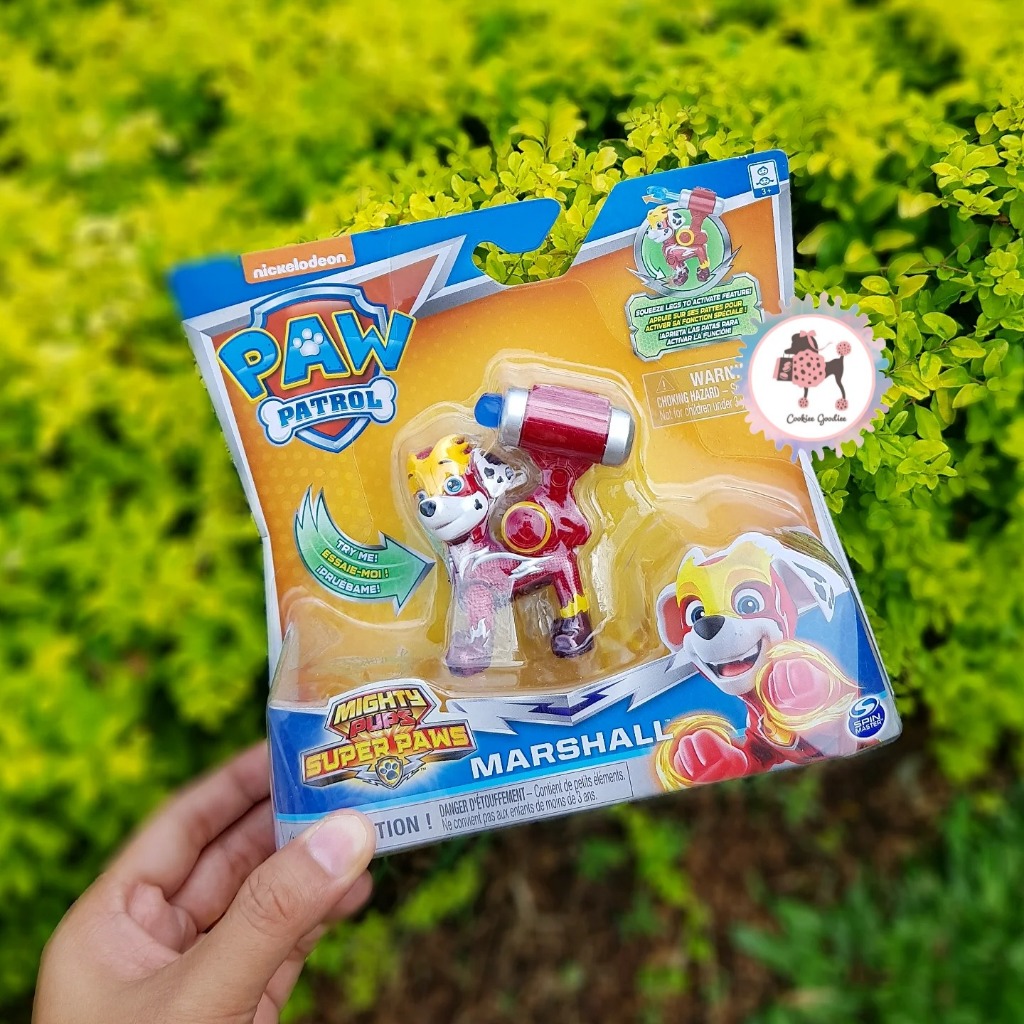 Paw Patrol Mighty Pups Super Paws Marshall Figure with Backpack