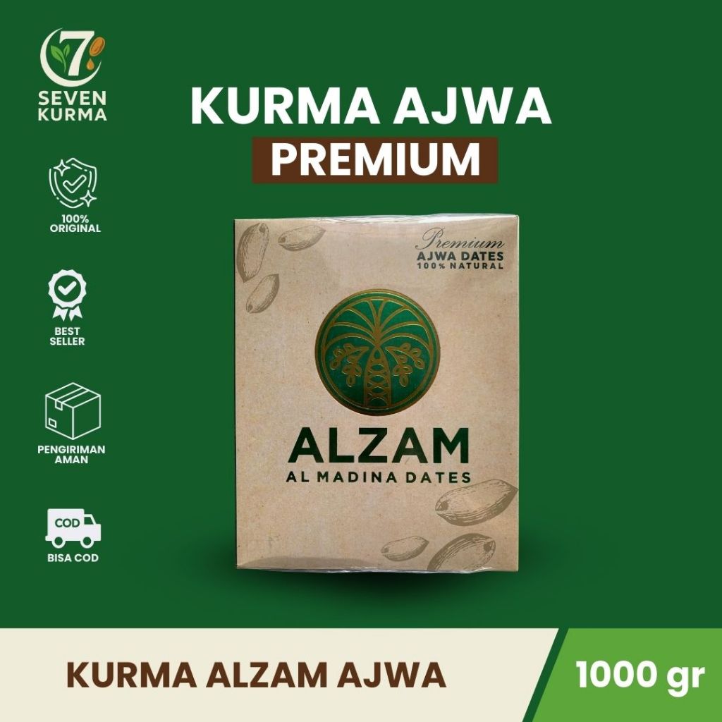 

KURMA AJWA ALZAM 1kg Premium 100% murni halal Kurma sunnah Nabi