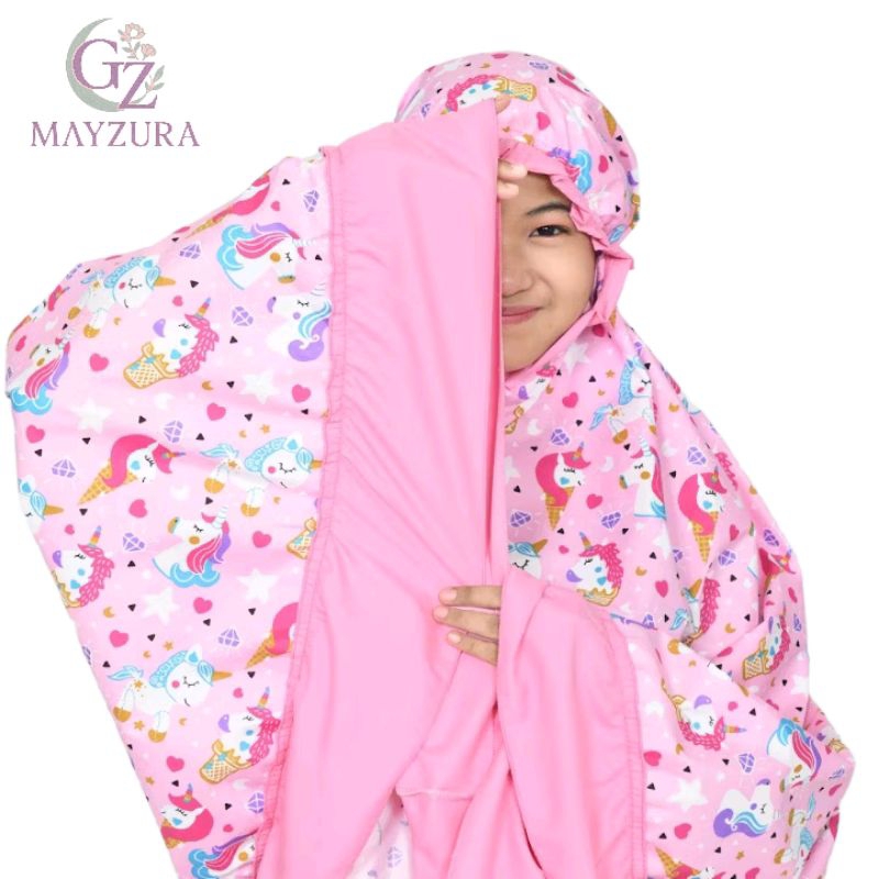 Mukena Anak Karakter Kuda Poni Pink & Ungu Lucu + Tas & Sajadah | Mukena Anak Perempuan Bahan Adem