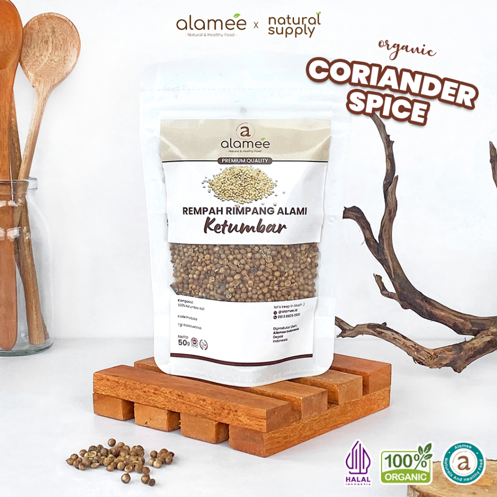 

ALAMEE Ketumbar Organik Coriander Seed Biji Rempah Rimpang Alami Bumbu Seasoning Masakan Masak 50gr