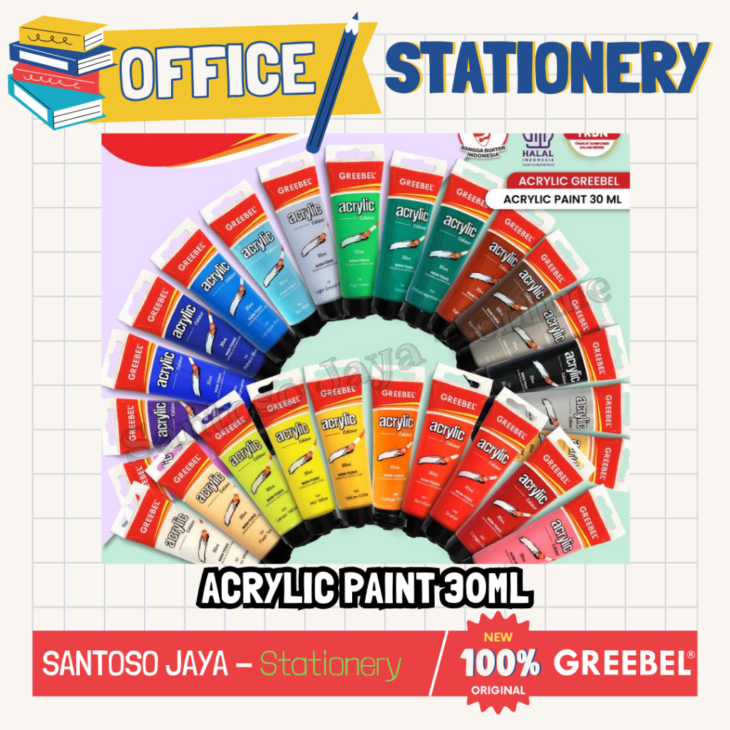 

Cat Akrilik GREEBEL 30ml - Acrylic Colour GREEBEL 26x30ml Warna - 26C