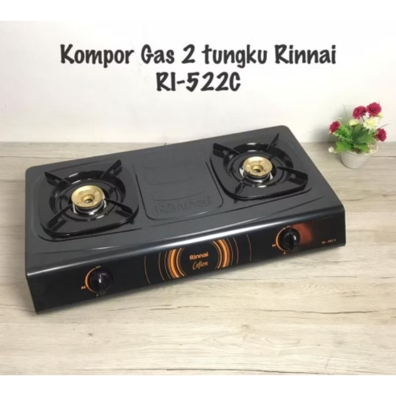 KOMPOR RINNAI RI-522C kompor gas 2 tungku kompor gas mata 2 kompor gas api ekonomis kompor 2 mata