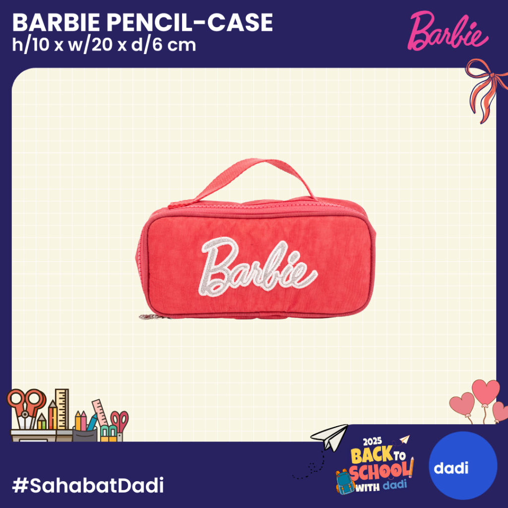 

NEW PRODUCT DADI - BARBIE GLITTER RED TOMATO PENCIL CASE - TEMPAT PENSIL/ALAT TULIS JAVABSJSG