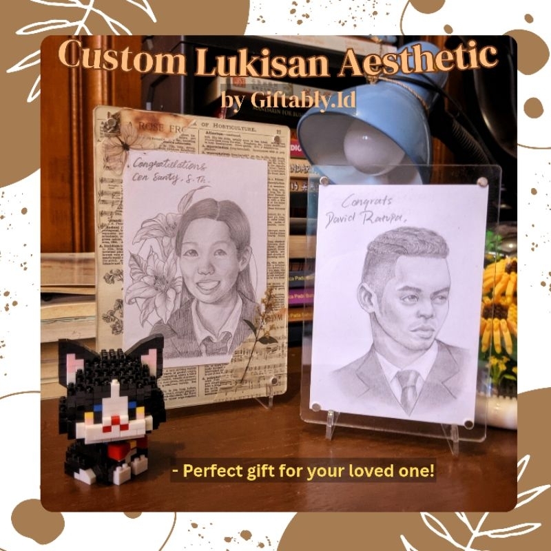 Sketsa Wajah Aesthetic Custom: Kado Wisuda, Hadiah Ultah, Gift Anniversary.