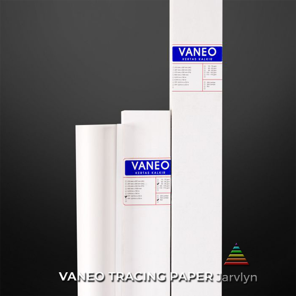 

JARVLYN - VANEO KERTAS KALKIR ROL 90/95GSM LASERJET TRACING PAPER GAMBAR ARSITEK FILM STENCIL SABLON