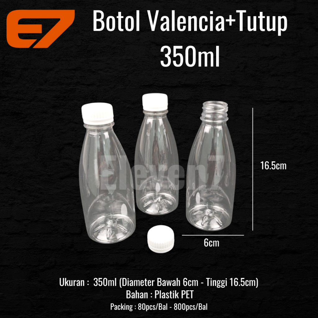 Botol Plastik PET Valencia 350ml - Botol Juice, Kemasan Minuman (80pcs)