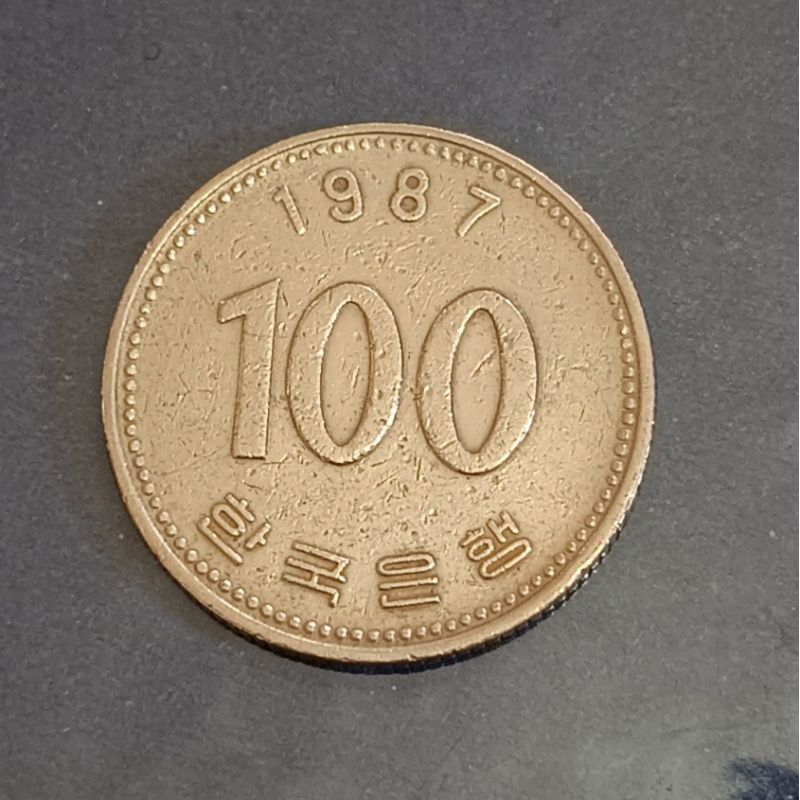 koin korsel 100 won tahun 1987..