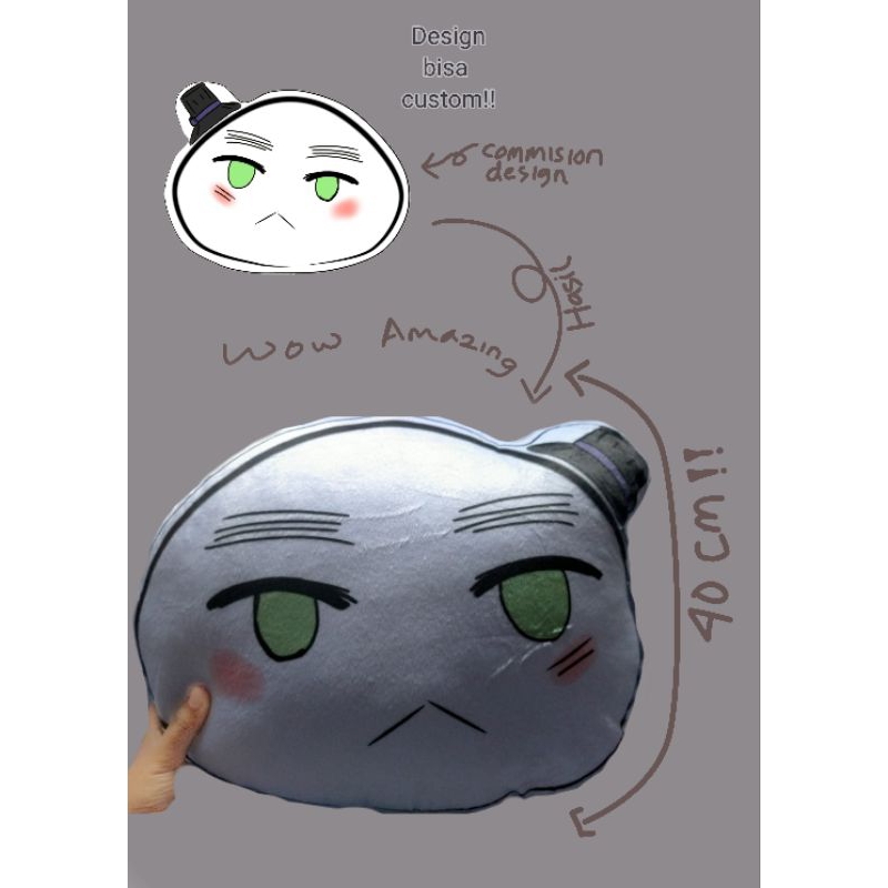 Bantal fanmerch Hetalia England/Arthur dan Prussia/Gilbert bisa custom