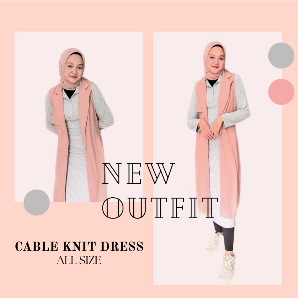CABLE KNIT DRESS, DRESS KNIT, DRESS KETAT