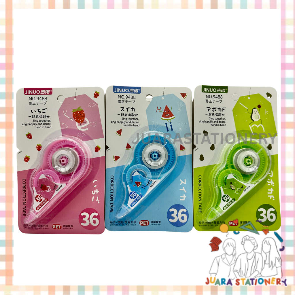 

(733) JUARASTATIONERY Correction Tape Jinuo no 9488 / Tip Ex Kertas Tip Ex Fancy Tip Ex Sekolah