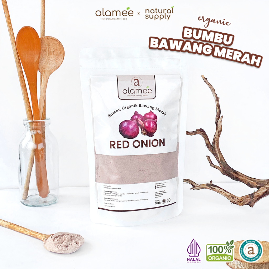 

ALAMEE Bawang Merah Bubuk Red Onion Powder Bumbu Dapur Organik Masak Tanpa Campuran 100g