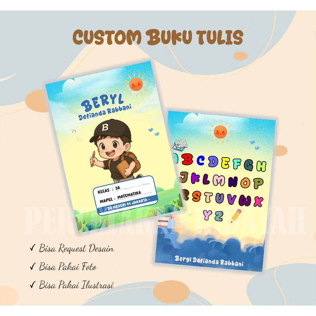 BUKU TULIS SEKOLAH CUSTOM FOTO / COVER BUKU TULIS CUSTOM / BUKU TULIS CUSTOM DESAIN
