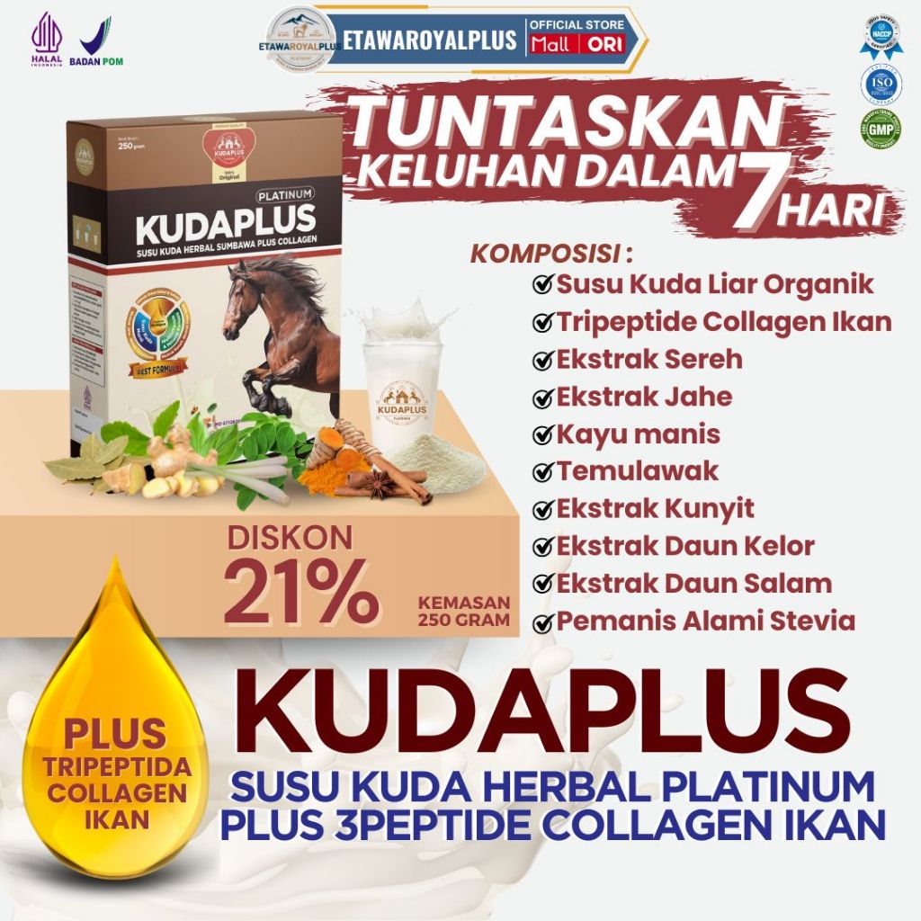 

Susu Kuda 100% Original dari Sumbawa Untuk Keluhan Sesak Nafas Akut dan Nyeri Sendi Berat Kemasan 250gram Paket 1Box