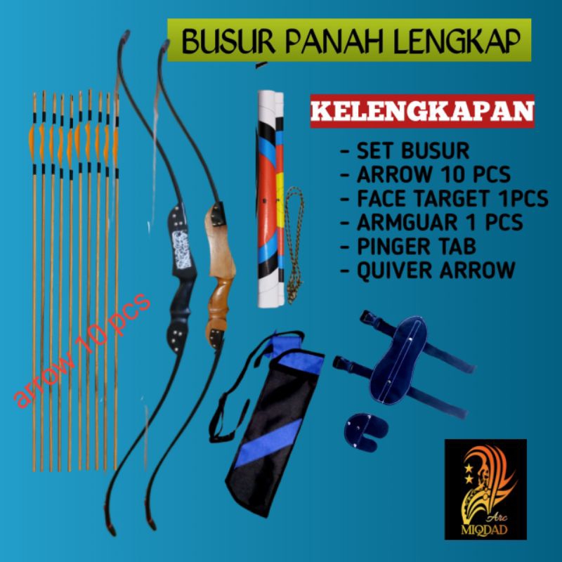 SET LENGKAP BUSUR PANAH. 10 ARROW PEMULA
