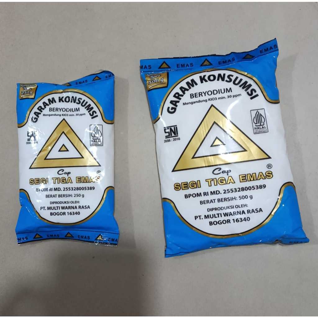 

Garam Konsumsi Beryodium cap Segi Tiga Emas 250g / 500g
