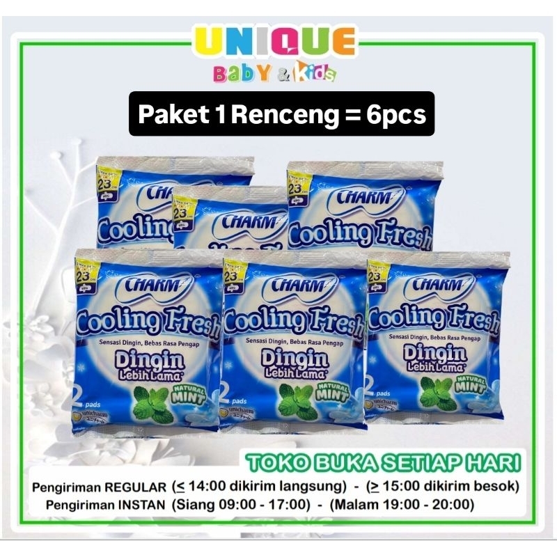 Pembalut Wanita Charm (Cooling Fresh) Renceng Paket 6pcs