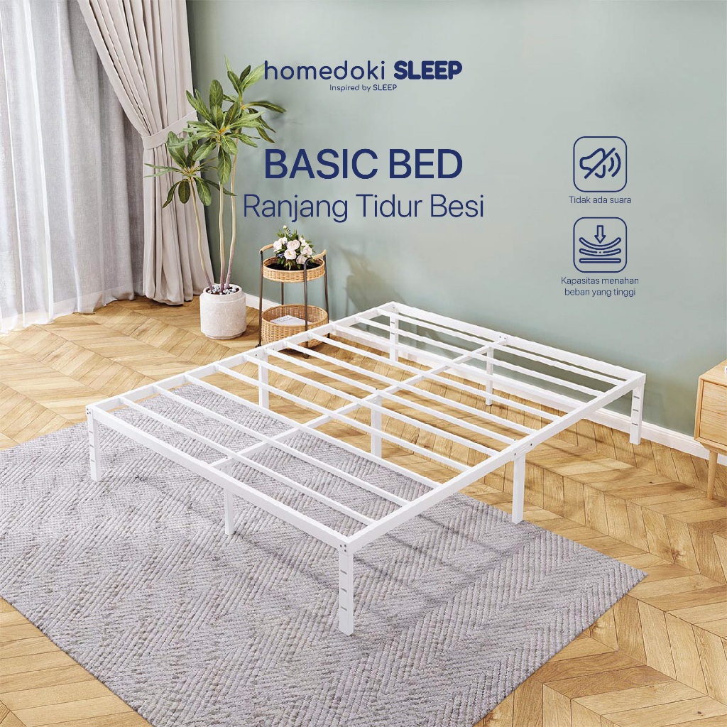 Homedoki BASICBED WHITE  Series/ Tatakan Divan Tempat Tidur / Yelena Ranjang Tidur / Puith Dipan