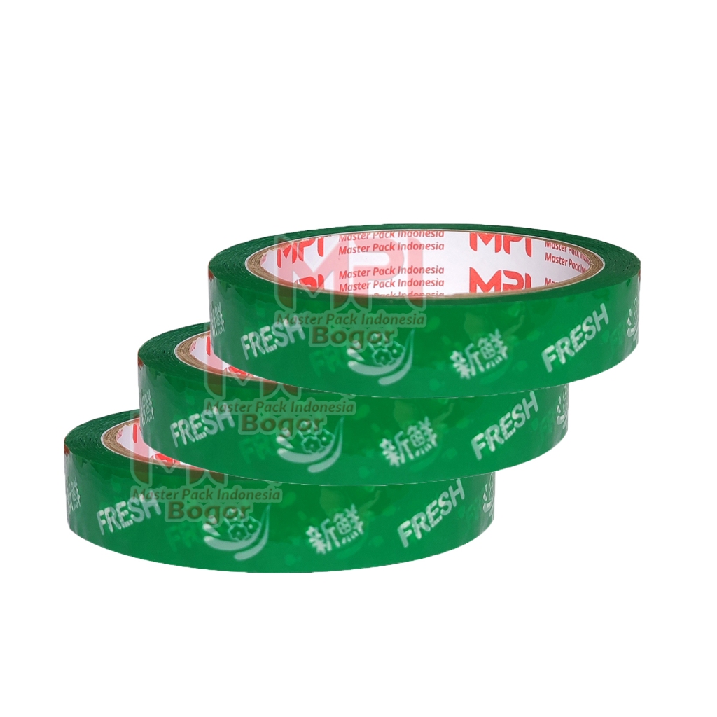 

3 Pcs - Isolasi Fresh Hijau 18 mm x 50 Meter - Lakban Untuk buah & Sayur Fresh - Master Pack Indonesia Bogor