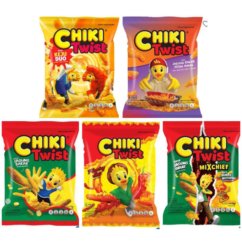 

CHIKI Baru Twist Jagung Bakar flaming hot keju duo cheese pedas manis