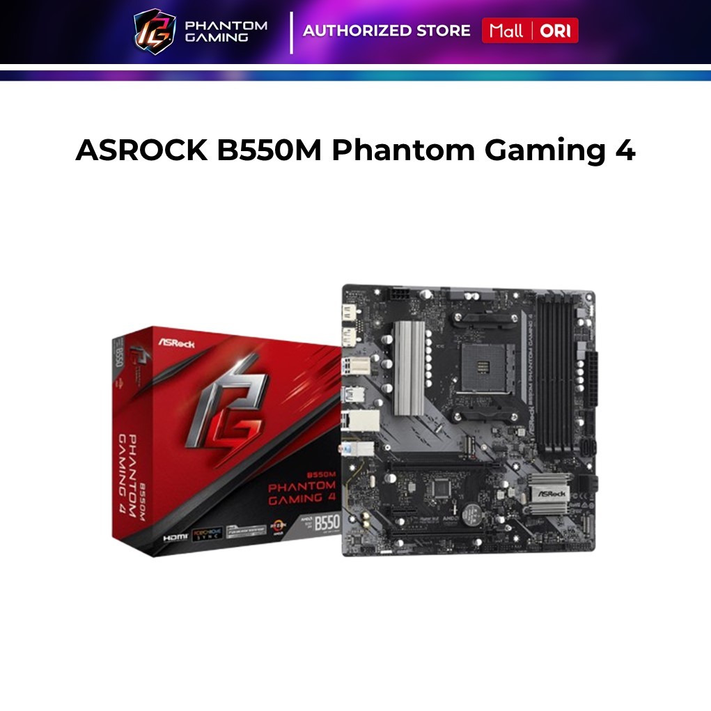 ASROCK Motherboard AMD B550M Phantom Gaming 4