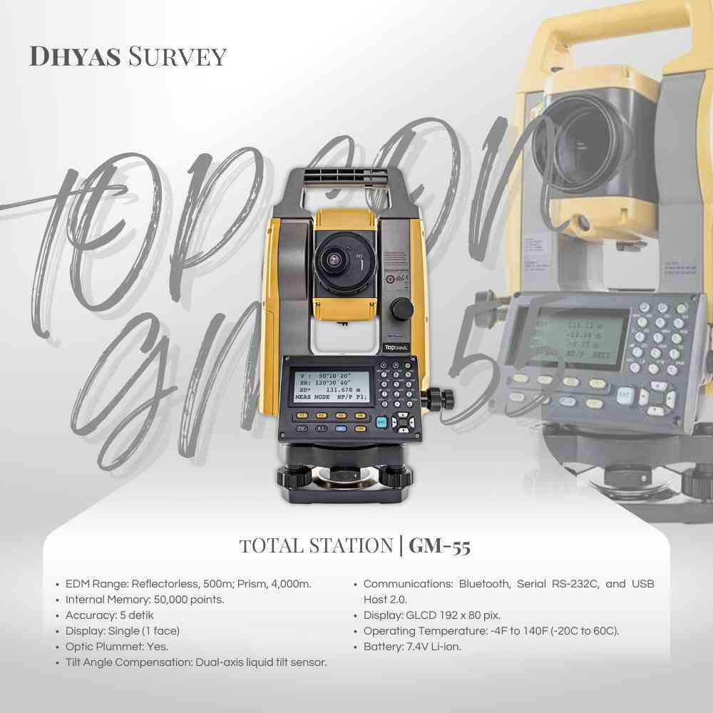 Total station topcon gm 55 akurasi 5 detik Total Station Topcon GM Laser