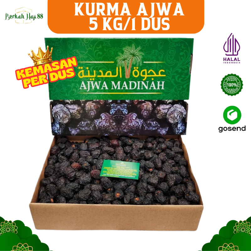 

Kurma Ajwa Original Premium Madinah 5kg Korma Nabi Azwa 100% Asli Oleh Oleh Haji Umroh