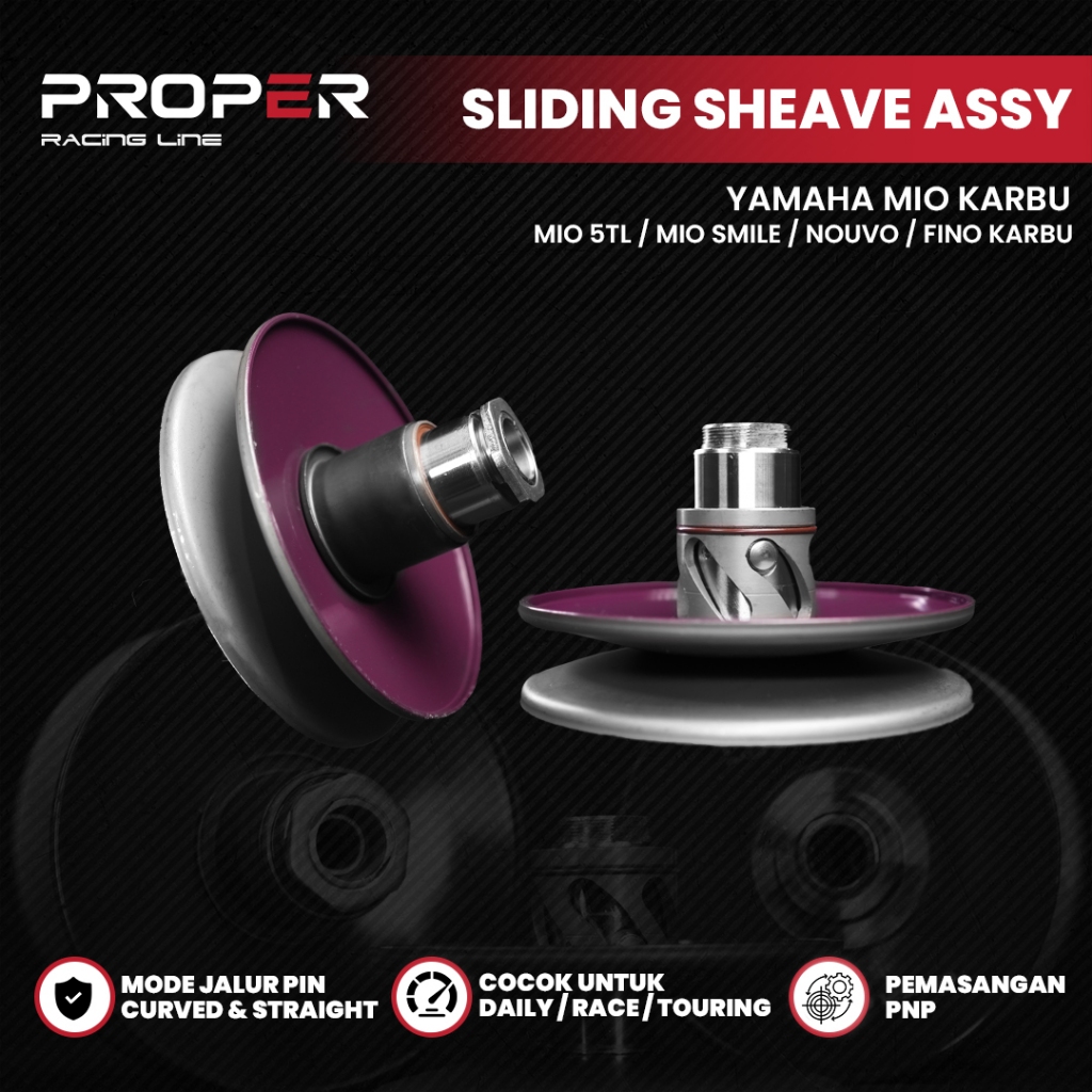 ( SLIDING SHEAVE PROPER ) Mio Sporty Mio Smile Nouvo Fino Karbu 5TL Pulley CVT Belakang Original Pro