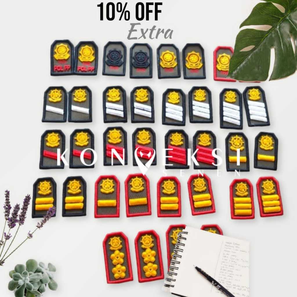 pangkat pol pp bordir timbul custom bordir suka-suka