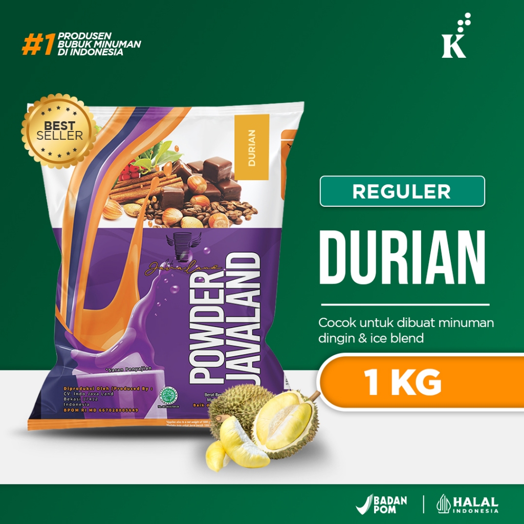 

Bubuk Minuman Durian Bubble drink Powder drink Ice Blended 1kg Javaland minuman instan