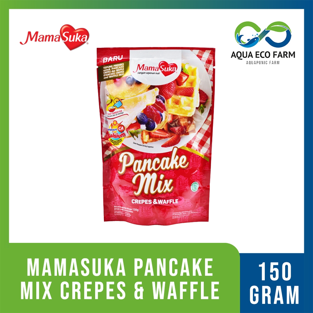 

[Aqua Eco Farm] MAMASUKA Pancake Mix Original 190g , Pancake Mix Crepes & Waffle 150gr / Pancake Instan praktis Bandung