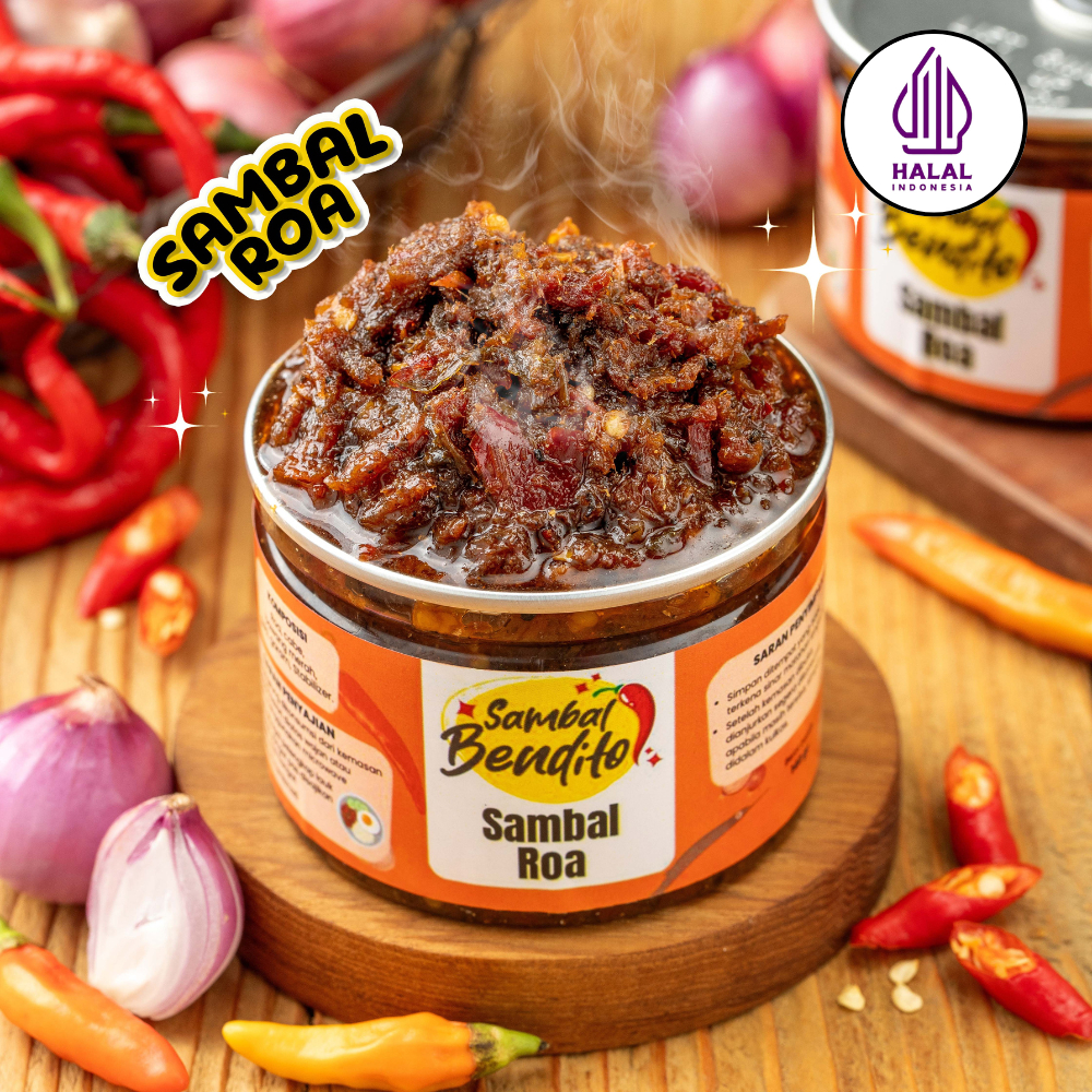 

BENDITO Sambal Roa Asli Khas Manado Asap Halal Kawanua Judes Homemade 140 gr