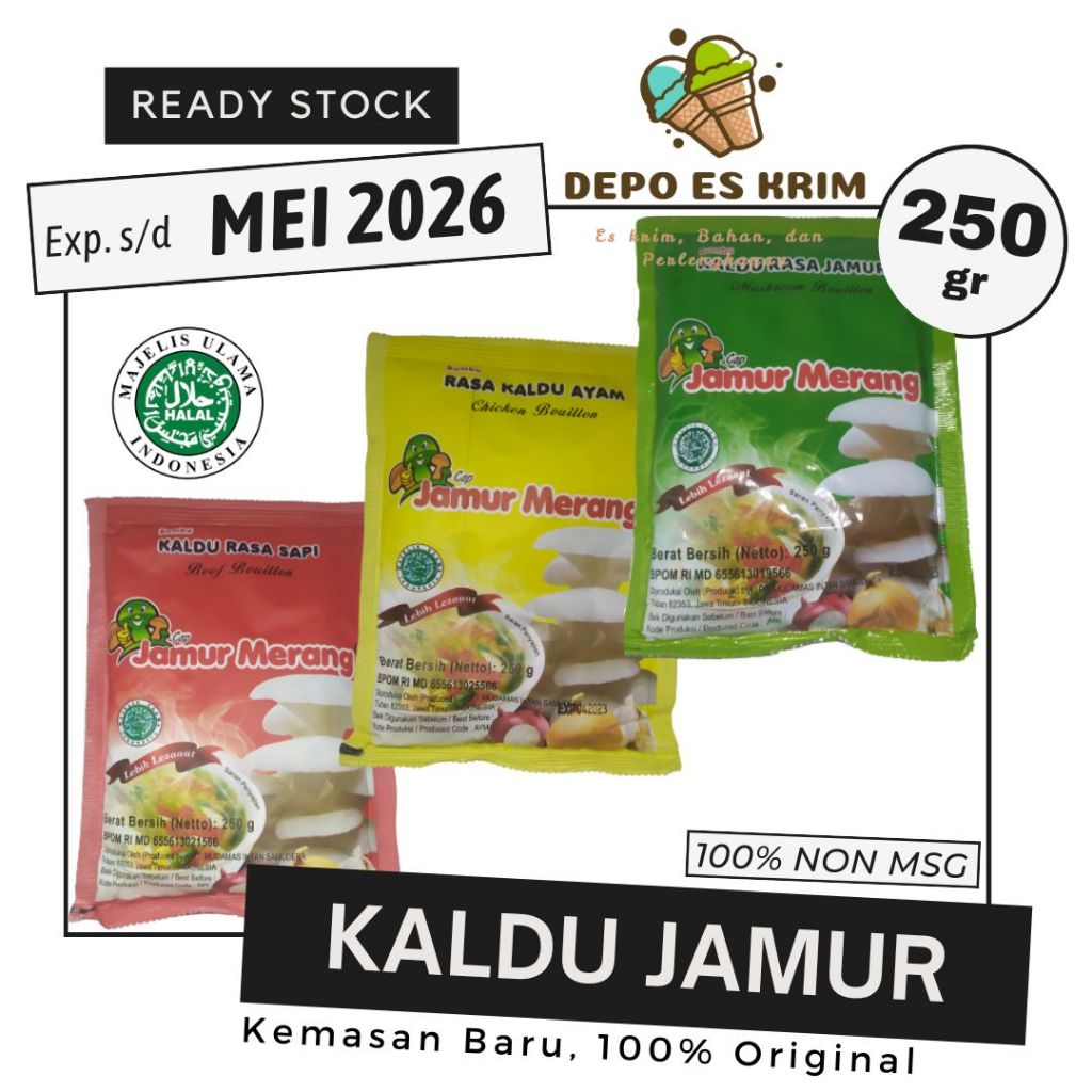 

Kaldu Jamur Merang Alami 250 gram Penyedap Rasa Non MSG Pengganti Vetsin