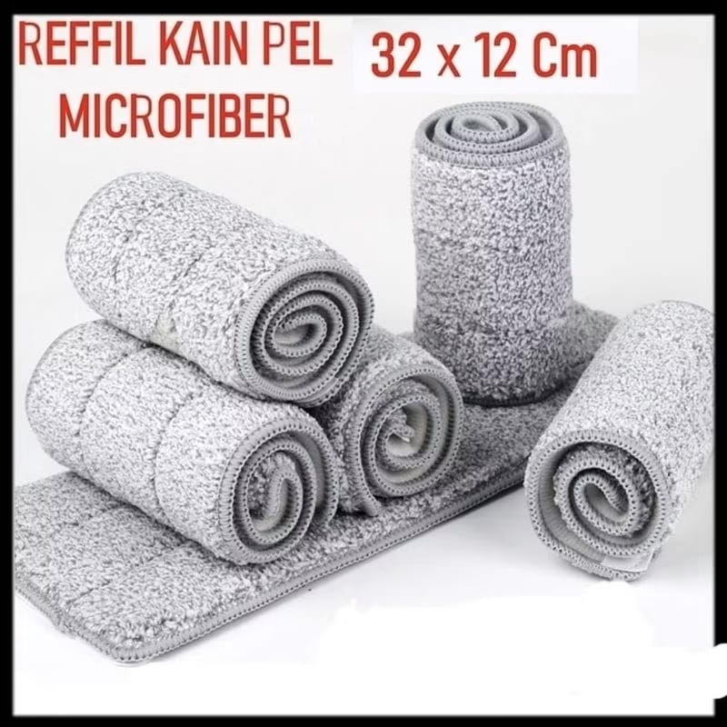 Reffil Kain Pel Microfiber Kain Pel Ultra Mop 32 x 12 cm Kain Pel Microfiber Refil Baru Murah Import