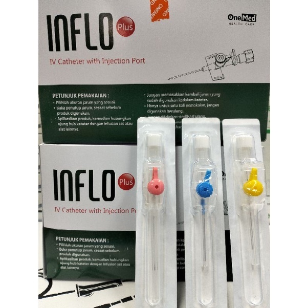 INFLO Plus IV Catheter ONEMED 𝟏𝟖𝐆/𝟐𝟎𝐆/𝟐𝟐𝐆/𝟐𝟒𝐆 - Aboket Jarum Untuk Infus