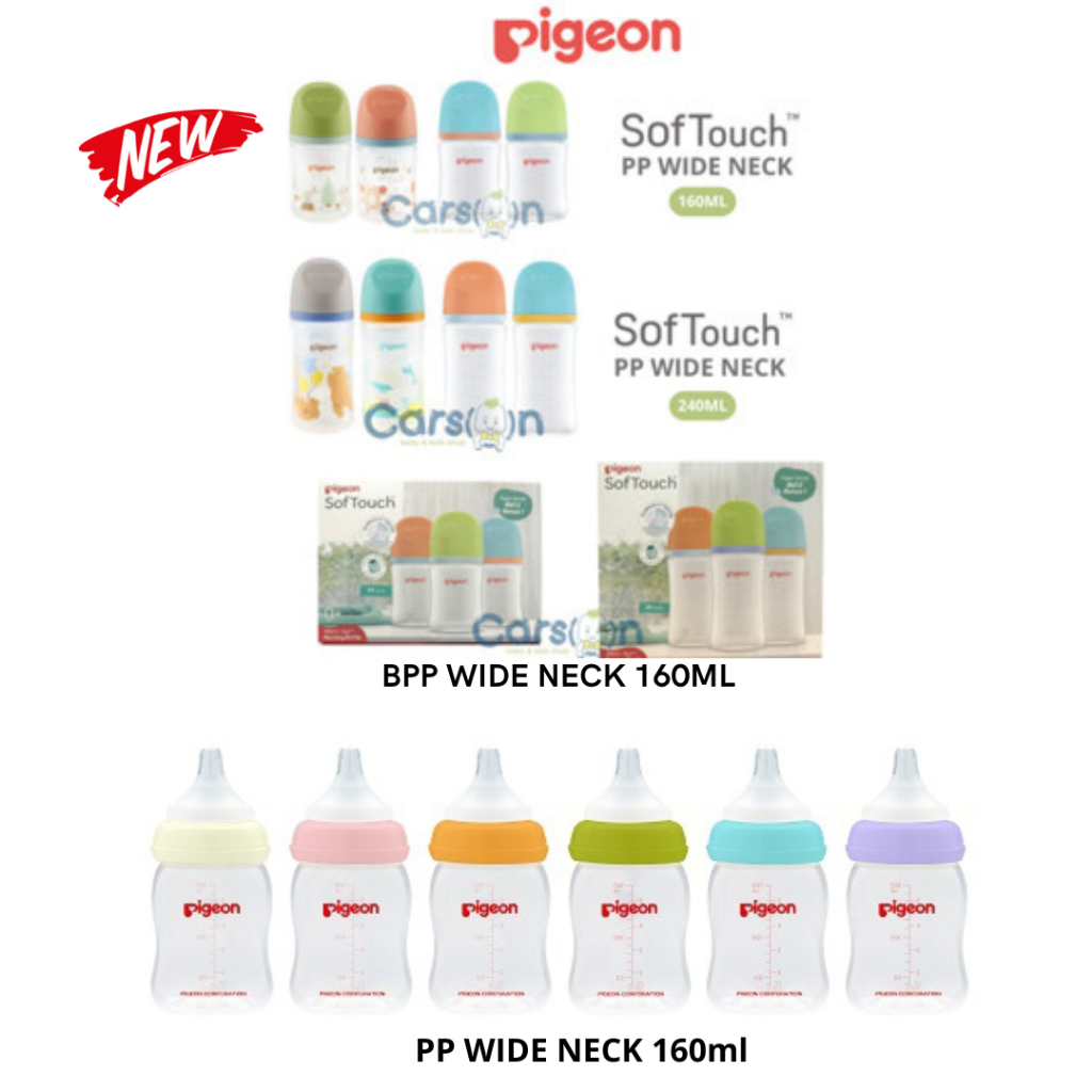 Botol Susu Bayi Pigeon 160 ml Pigeon Peristaltic Plus Wide Neck 160mlBottle Pigeon Wide Neck 160ml